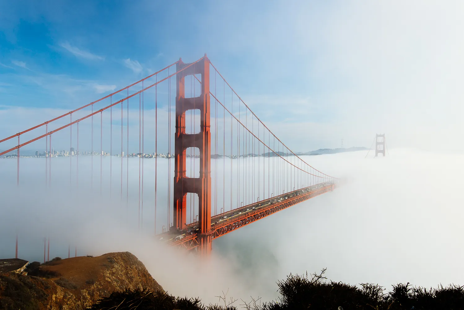 Photograph, Golden Gate, fog